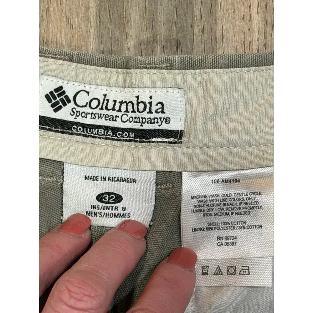 Columbia Mens Hiking Short 32 Tan Outdoor Utility Trail Fishing Camping Gorpcore